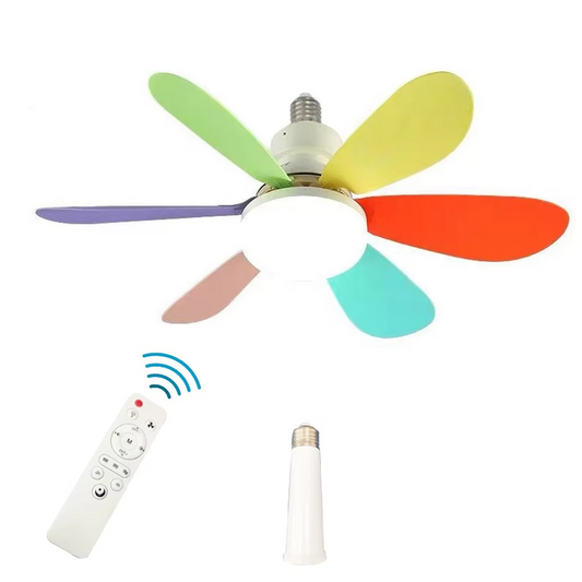 Ventilateur LED intelligent à 3 vitesses + télécommande moderne pour la maison