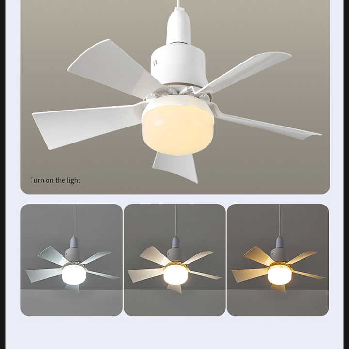 Ventilateur LED intelligent à 3 vitesses + télécommande moderne pour la maison
